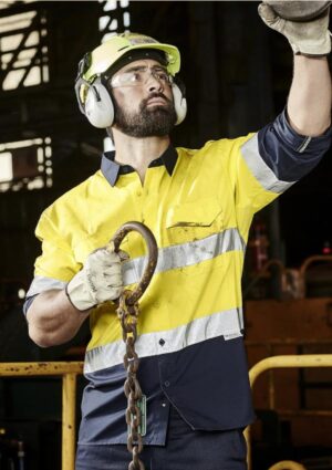 Mens Rugged Cooling Hi Vis Taped Long Sleeve Shirt - Image 4