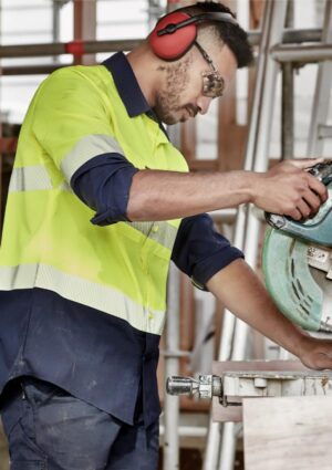 Mens Hi Vis Outdoor Segmented Tape Long Sleeve Shirt - Image 2