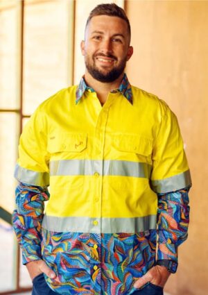 Men's Snazzy Yellow Day/Night Hi Vis 2.0 Full Button Work Shirt - Image 1