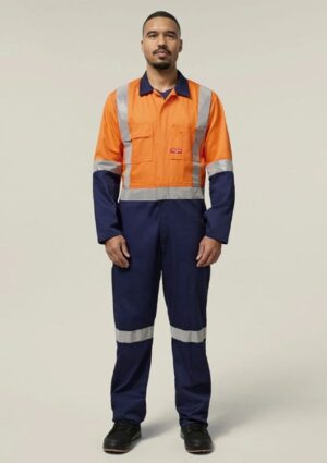 Hi-Vis 2Tone Taped Cotton Drill Coverall - Image 1