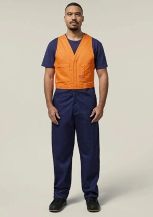 Hi-Vis 2Tone Action Back Cotton Drill Overall - Image 1