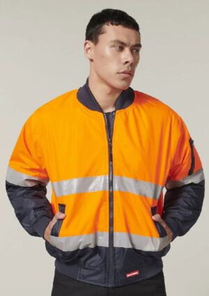 Core Hi-Vis 2 Tone Taped Waterproof Bomber Jacket - Image 1