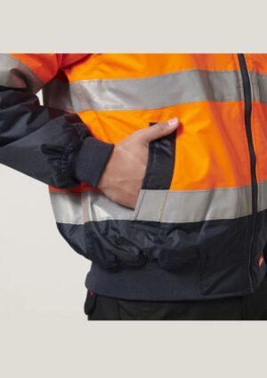 Core Hi-Vis 2 Tone Taped Waterproof Bomber Jacket - Image 7