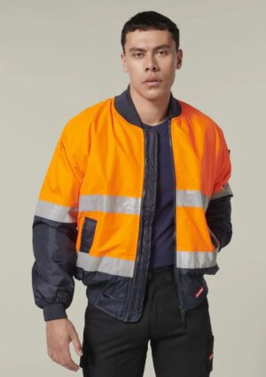 Core Hi-Vis 2 Tone Taped Waterproof Bomber Jacket - Image 5
