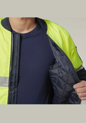 Core Hi-Vis 2 Tone Taped Waterproof Bomber Jacket - Image 18