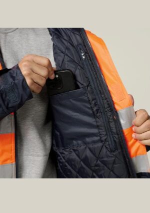 Core Hi-Vis 2 Tone Taped Quilted Waterproof Jacket - Image 10