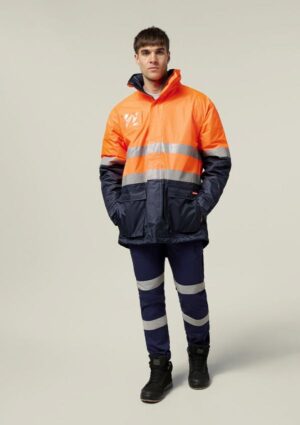 Core Hi-Vis 2 Tone Taped Quilted Waterproof Jacket - Image 11