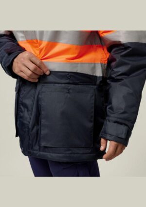 Core Hi-Vis 2 Tone Taped Quilted Waterproof Jacket - Image 7