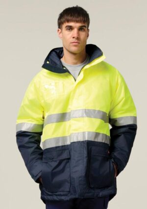 Core Hi-Vis 2 Tone Taped Quilted Waterproof Jacket - Image 12