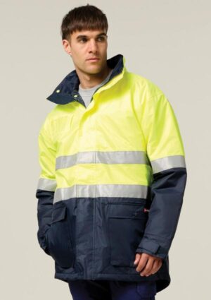 Core Hi-Vis 2 Tone Taped Quilted Waterproof Jacket - Image 13