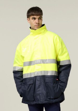Core Hi-Vis 2 Tone Taped Quilted Waterproof Jacket - Image 15