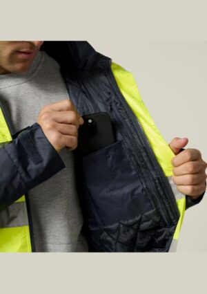 Core Hi-Vis 2 Tone Taped Quilted Waterproof Jacket - Image 20