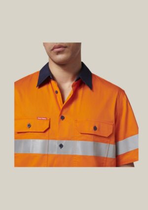 Short Sleeve Hi Vis 2 Tone Taped Vented Shirt - Image 9