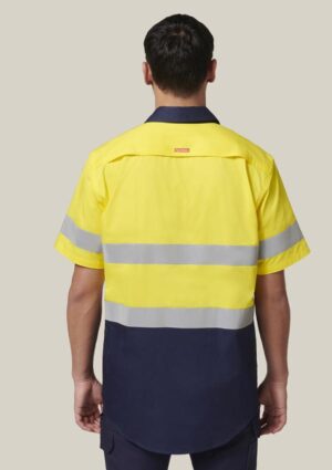 Short Sleeve Hi Vis 2 Tone Taped Vented Shirt - Image 14