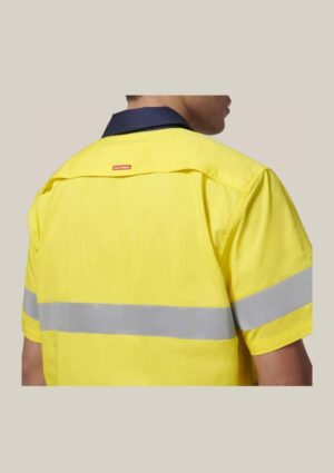 Short Sleeve Hi Vis 2 Tone Taped Vented Shirt - Image 16