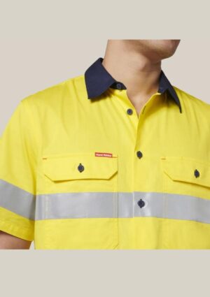 Short Sleeve Hi Vis 2 Tone Taped Vented Shirt - Image 17
