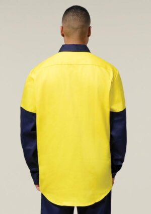 Hi-Vis 2 Tone Closed Front Long Sleeve Shirt with Gusset - Image 11