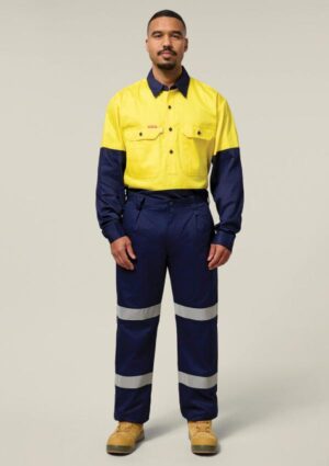 Hi-Vis 2 Tone Closed Front Long Sleeve Shirt with Gusset - Image 9