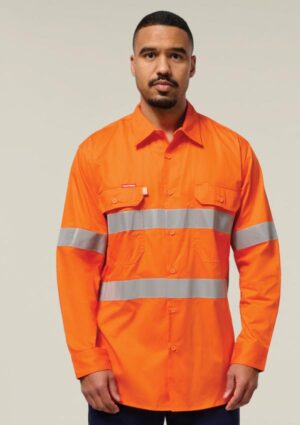 Core Hi-Vis Taped Vented Cotton Twill Shirt - Image 1