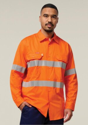 Core Hi-Vis Taped Vented Cotton Twill Shirt - Image 2