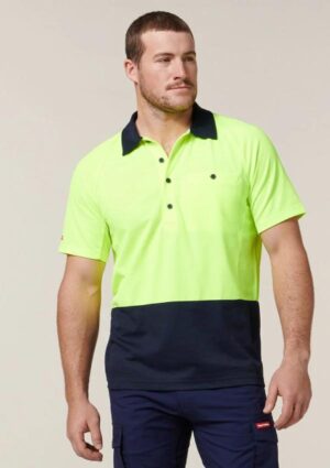 Core Hi-Vis 2 Tone Vented Short Sleeve Polo - Image 1