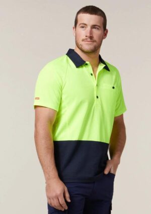 Core Hi-Vis 2 Tone Vented Short Sleeve Polo - Image 2