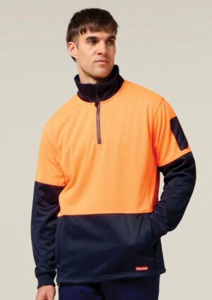 Hi-Vis 2 Tone 1/4 Zip Brushed Fleece Jumper - Image 2
