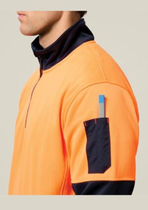 Hi-Vis 2 Tone 1/4 Zip Brushed Fleece Jumper - Image 4