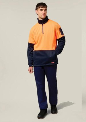 Hi-Vis 2 Tone 1/4 Zip Brushed Fleece Jumper - Image 6