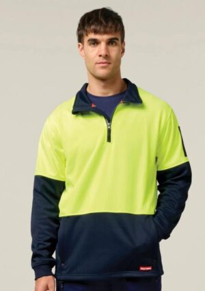 Hi-Vis 2 Tone 1/4 Zip Brushed Fleece Jumper - Image 8