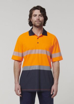 Mens Short Sleeve Hi Vis Taped Polo - Image 1