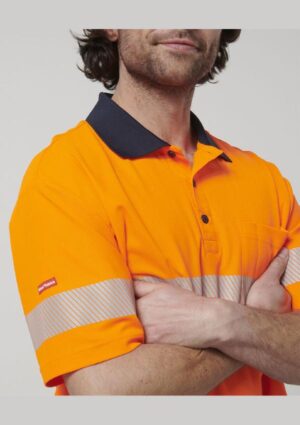 Mens Short Sleeve Hi Vis Taped Polo - Image 8