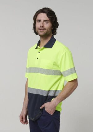Mens Short Sleeve Hi Vis Taped Polo - Image 14