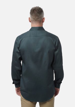 Originals Long Sleeve Open Front Cotton Drill Work Shirt - Image 20