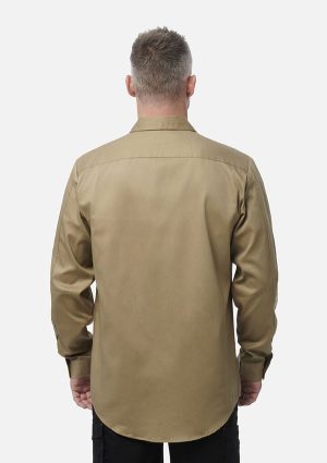 Originals Long Sleeve Open Front Cotton Drill Work Shirt - Image 14