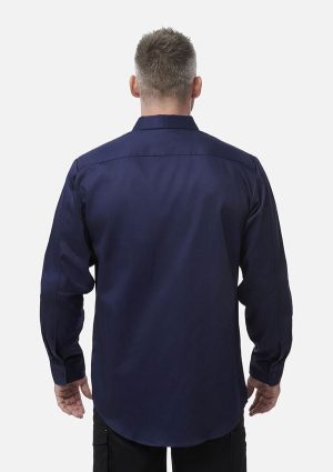 Originals Long Sleeve Open Front Cotton Drill Work Shirt - Image 7