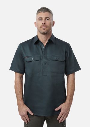 Originals Short Sleeve Closed Front Cotton Drill Work Shirt - Image 1
