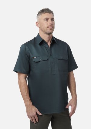Originals Short Sleeve Closed Front Cotton Drill Work Shirt - Image 13