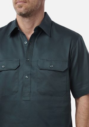 Originals Short Sleeve Closed Front Cotton Drill Work Shirt - Image 11