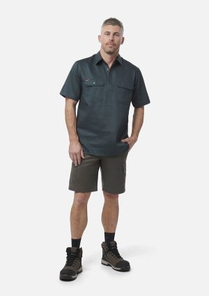 Originals Short Sleeve Closed Front Cotton Drill Work Shirt - Image 9