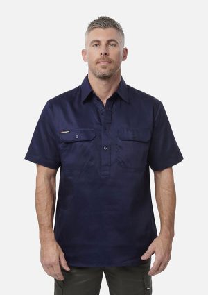 Originals Short Sleeve Closed Front Cotton Drill Work Shirt - Image 8
