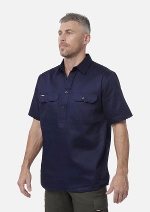 Originals Short Sleeve Closed Front Cotton Drill Work Shirt - Image 7
