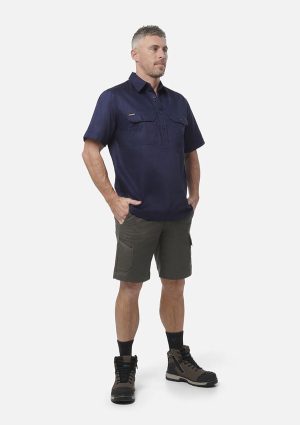 Originals Short Sleeve Closed Front Cotton Drill Work Shirt - Image 2