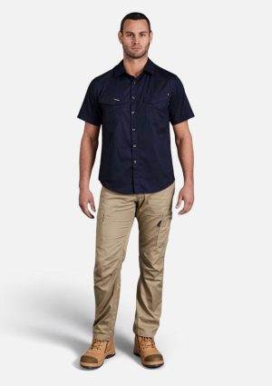 Tradies Lightweight Cotton Drill Short Sleeve Work Shirt - Image 4