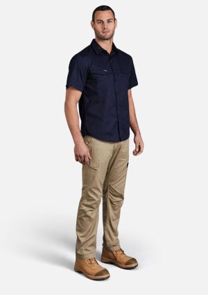 Tradies Lightweight Cotton Drill Short Sleeve Work Shirt - Image 2