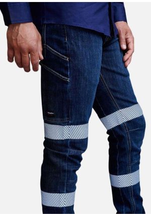 Urban Coolmax Stretch Slim Reflective Denim Work Jeans - Image 3