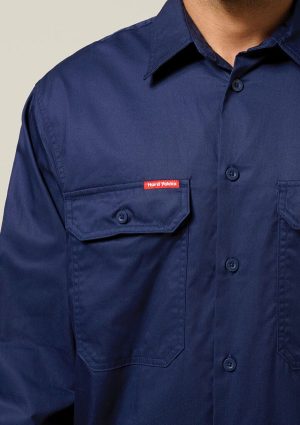 SLEEVE CLOSED FRONT COTTON DRILL SHIRT - Image 4