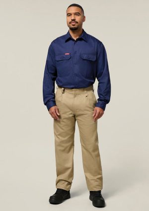 SLEEVE CLOSED FRONT COTTON DRILL SHIRT - Image 3