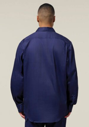 Long Sleeve Open Front Cotton Drill Work Shirt - Image 7