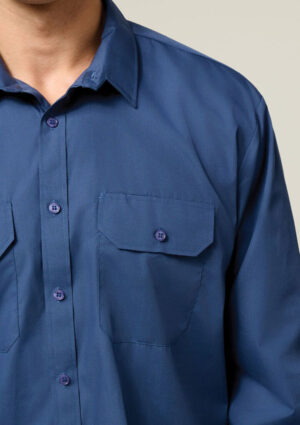 Long Sleeve Permanent Press Crease Free Poly Cotton Shirt - Image 3